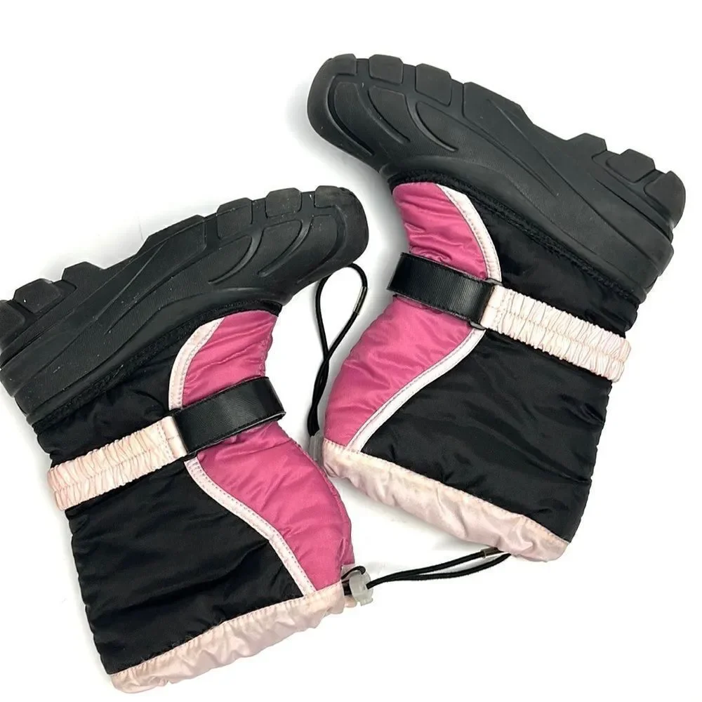 Sorel Youth Flurry Weather Resistant Snow Boot Pink Black size US 4 (22 cm)